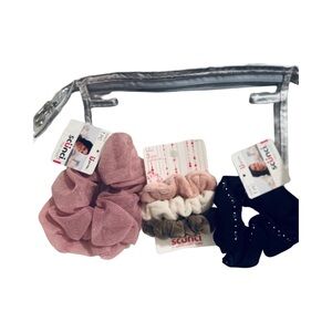 Scunci 6pc hair Accessories case set Hair ties scrunchies birthday holiday